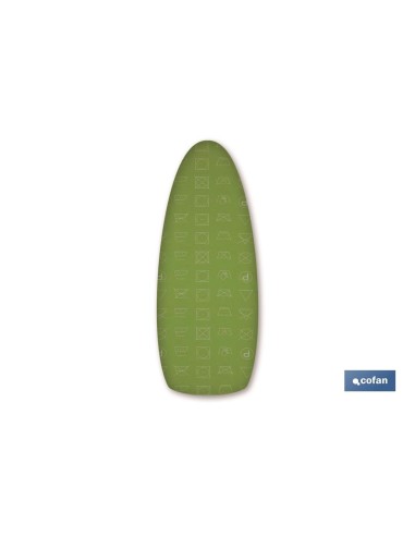 FUNDA TABLA PLANCHAR ALGODON 140X60 ICONOS LAVADO VERDE