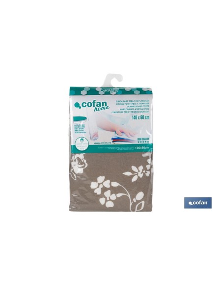 FUNDA TABLA PLANCHAR ACOLCHADA 140X60 FLORES BLANCAS