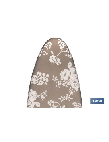 FUNDA TABLA PLANCHAR ACOLCHADA 140X60 FLORES BLANCAS