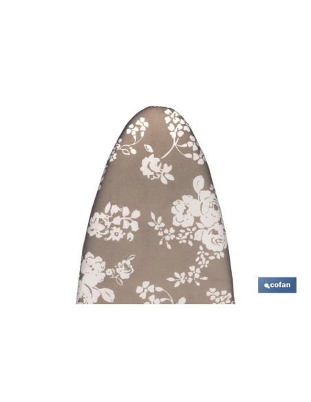 FUNDA TABLA PLANCHAR ACOLCHADA 140X60 FLORES BLANCAS