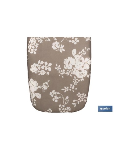 FUNDA TABLA PLANCHAR ACOLCHADA 140X60 FLORES BLANCAS