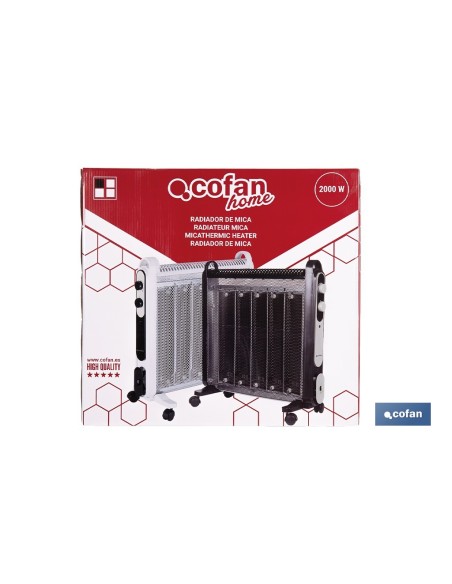 RADIADOR DE MICA BLANCO MODELO ASTANA 2000W