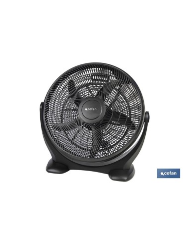 VENTILADOR DE SUELO 5 PALAS 3 VELOCIDADES 90W NEGRO