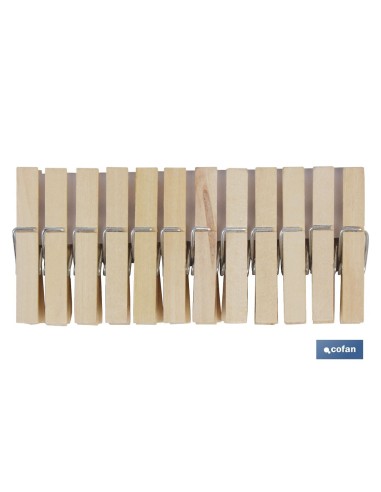 PACK 24 UDS PINZAS MADERA PRIMERA CALIDAD 7cm