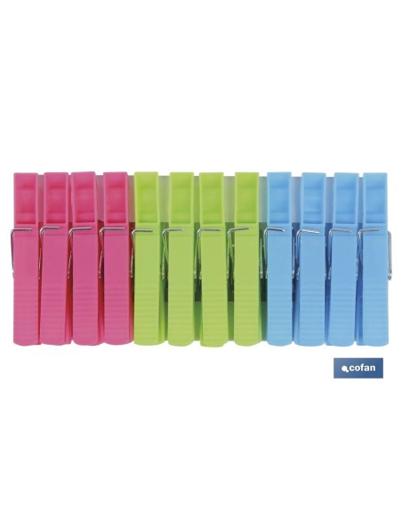 PACK 24 UDS PINZAS PLÁSTICO STANDAR 7cm