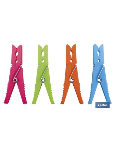 PACK 12 UDS PINZAS PLÁSTICO GRANDES 9cm