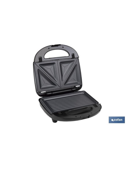 SANDWICHERA MULTIUSOS,GRILL Y GOFRERA 3 EN 1 PLACAS INTERCAMBIABLES 750W 24 X 22,8 X10,9 CM