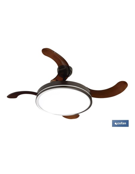 VENTILADOR DE TECHO CON ASPAS DESPLEGABLES Y LUZ LED 106CM 65 W