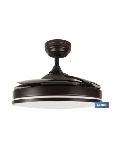 VENTILADOR DE TECHO CON ASPAS DESPLEGABLES Y LUZ LED 106CM 65 W 2