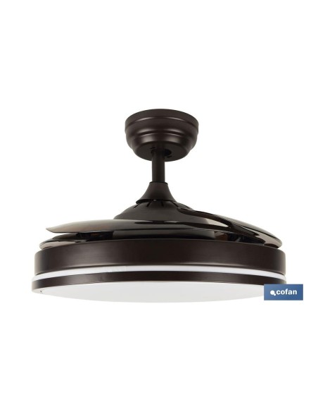 VENTILADOR DE TECHO CON ASPAS DESPLEGABLES Y LUZ LED 106CM 65 W