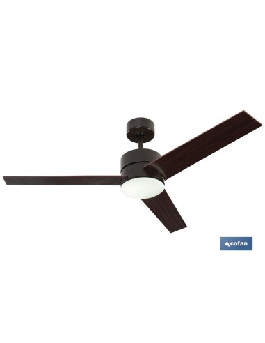 VENTILADOR DE TECHO CON ASPAS EN MADERA Y LUZ LED 132 CM 55 W