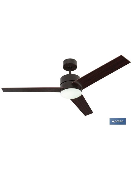 VENTILADOR DE TECHO CON ASPAS EN MADERA Y LUZ LED 132 CM 55 W
