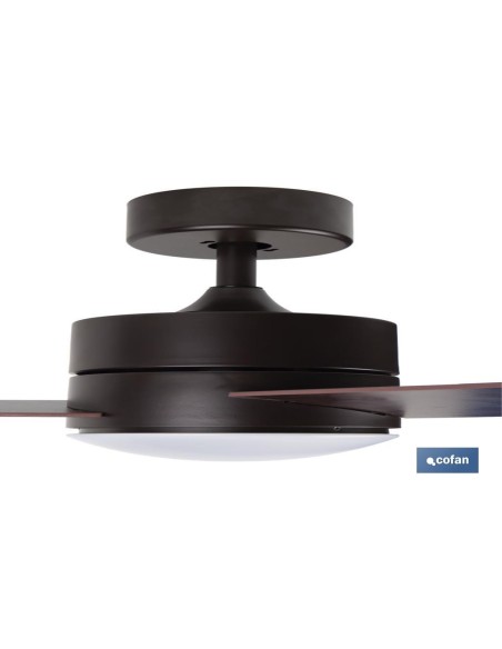 VENTILADOR DE TECHO CON ASPAS EN MADERA Y LUZ LED 132 CM 55 W