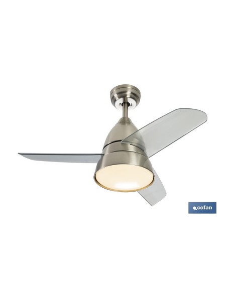 VENTILADOR DE TECHO DE ACERO CON LUZ LED 92 CM 55 W