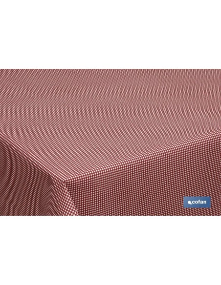 ROLLO MANTEL ANTIMANCHAS RESINADO 1,40 x 20m 50% ALG/50% POL. CUADRITOS