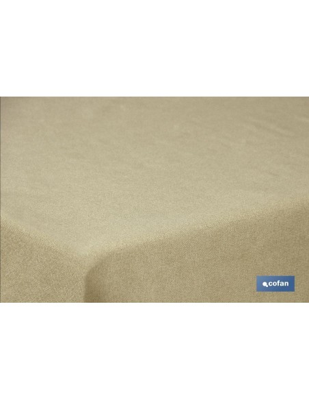MANTEL ANTIMANCHAS RESINADO CONFECCIONADO 1,40 X1,80 M 50 % ALG 50% POL DORADO