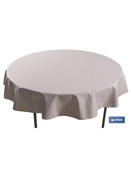 MANTEL REDONDO PÉTALOS ANTIMANCHAS RESINADO JACQUARD CONFECCIONADO 50 % ALGODÓN 50 % POLIÉSTER 1,80 M