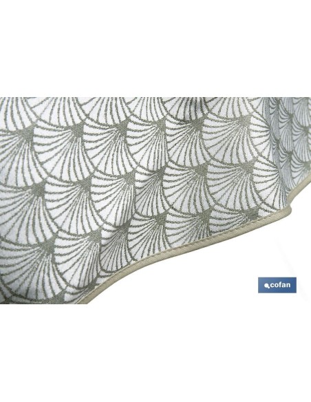 MANTEL REDONDO ARCOS VERDES ANTIMANCHAS RESINADO JACQUARD CONFECCIONADO 50% ALGODÓN 50% POLIESTER 1,60 M