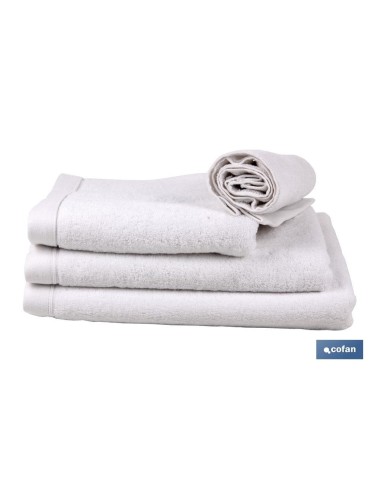 TOALLA BAÑO BLANCA GR.580/M2 GAMA PALOMA 100 X 150cm