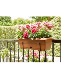 JARDINERA BALCONERA 60 CON SOPORTE TERRACOTA (D) PLASTICFOR 2