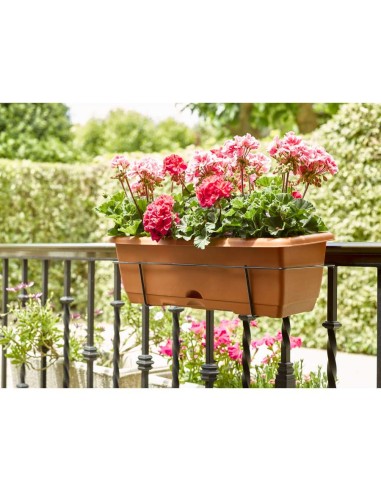 JARDINERA BALCONERA 60 CON SOPORTE TERRACOTA (D) PLASTICFOR