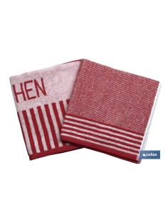 PACK 2 PAÑOS COCINA 50X50 ROJO