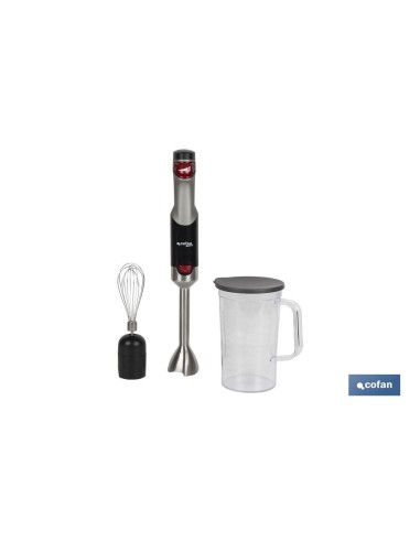 BATIDORA DE MANO ELÉCTRICA CON ACCESORIO BATIDOR Y VASO MEZCLADOR 800W