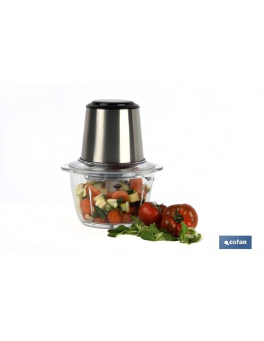 PICADORA ELECTRICA ACERO INOX VASO DE VIDRIO 1,2 L 400W