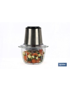 PICADORA ELECTRICA ACERO INOX VASO DE VIDRIO 1,2 L 400W 2