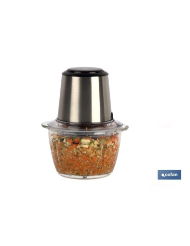 PICADORA ELECTRICA ACERO INOX VASO DE VIDRIO 1,2 L 400W