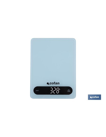 BÁSCULA DE COCINA DIGITAL 10 KG COLOR AZUL