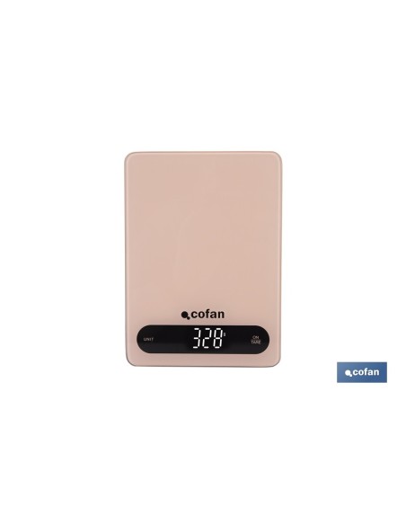 BÁSCULA DE COCINA DIGITAL 10 KG COLOR NARANJA PASTEL