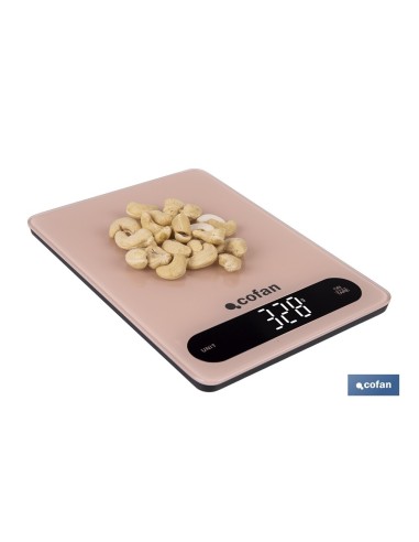 BÁSCULA DE COCINA DIGITAL 10 KG COLOR NARANJA PASTEL