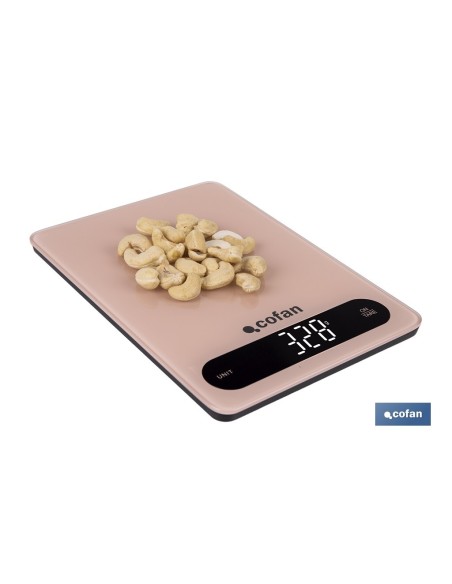 BÁSCULA DE COCINA DIGITAL 10 KG COLOR NARANJA PASTEL
