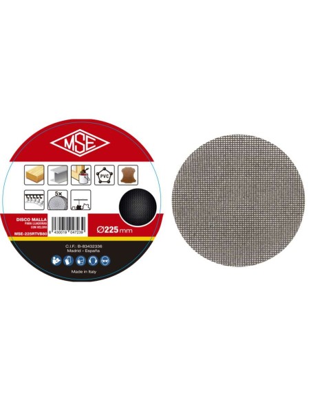 PACK 5 DISCOS MALLA GRANO 120 VELCRO å225MM (D) CEVIK