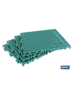 SET DE 4 UDS. LOSETA ALVEOLADA VERDE DE PVC 33 X 33 X 2 CM