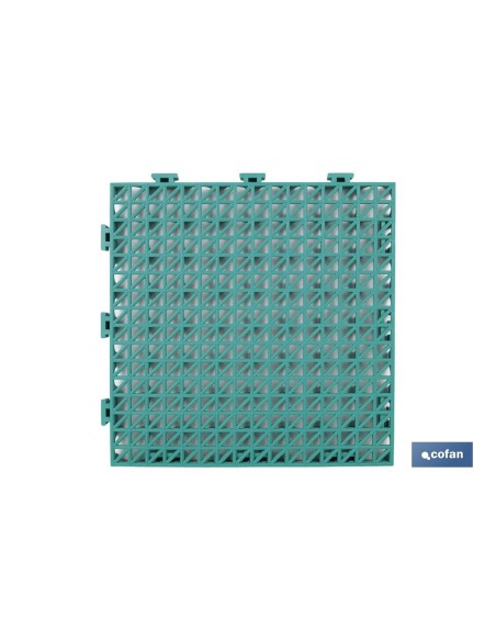 SET DE 4 UDS. LOSETA ALVEOLADA VERDE DE PVC 33 X 33 X 2 CM