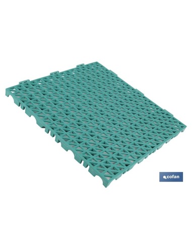 SET DE 4 UDS. LOSETA ALVEOLADA VERDE DE PVC 33 X 33 X 2 CM