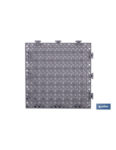 SET DE 4 UDS. LOSETA ALVEOLADA GRIS CLARO DE PVC 33 X 33 X 2 CM