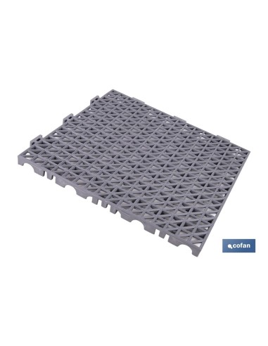 SET DE 4 UDS. LOSETA ALVEOLADA GRIS CLARO DE PVC 33 X 33 X 2 CM