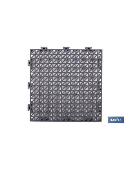 SET DE 4 UDS. LOSETA ALVEOLADA GRIS OSCURO DE PVC 33 X 33 X 2 CM