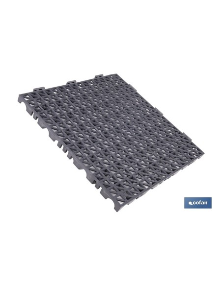 SET DE 4 UDS. LOSETA ALVEOLADA GRIS OSCURO DE PVC 33 X 33 X 2 CM
