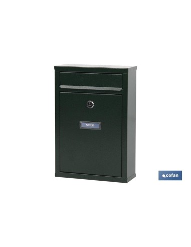 BUZÓN CORREO EXTERIOR VERDE MODELO LETTER 320x215x85mm