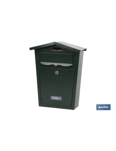 BUZÓN CORREO EXTERIOR VERDE MODELO GARDEN 360x290x105mm