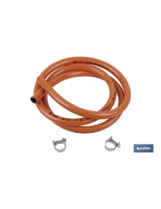 TUBO FLEXIBLE 1,5 Mts PARA GAS BUTANO + ABRAZADERAS