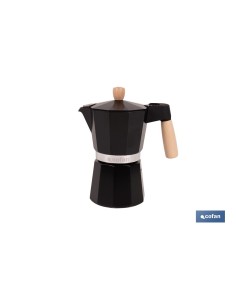CAFETERA ITALIANA DE INDUCCIÓN NEGRA 6 TAZAS