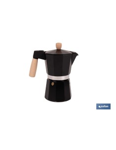CAFETERA ITALIANA DE INDUCCIÓN NEGRA 6 TAZAS 2