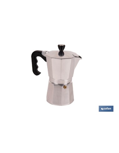 CAFETERA ITALIANA DE ALUMINIO PARA INDUCCIÓN 6 TAZAS