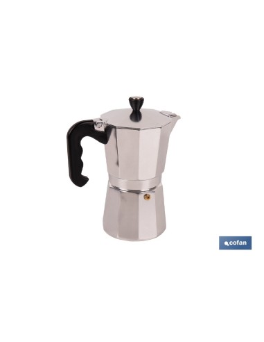 CAFETERA ITALIANA DE ALUMINIO PARA INDUCCIÓN 9 TAZAS