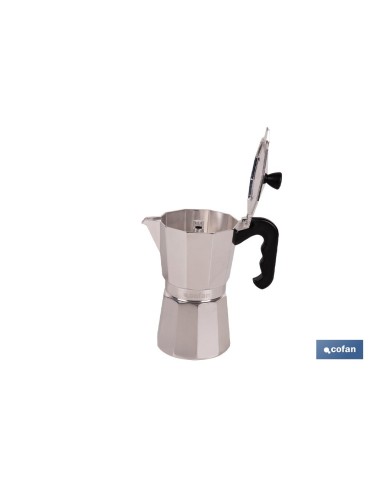 CAFETERA ITALIANA DE ALUMINIO PARA INDUCCIÓN 9 TAZAS
